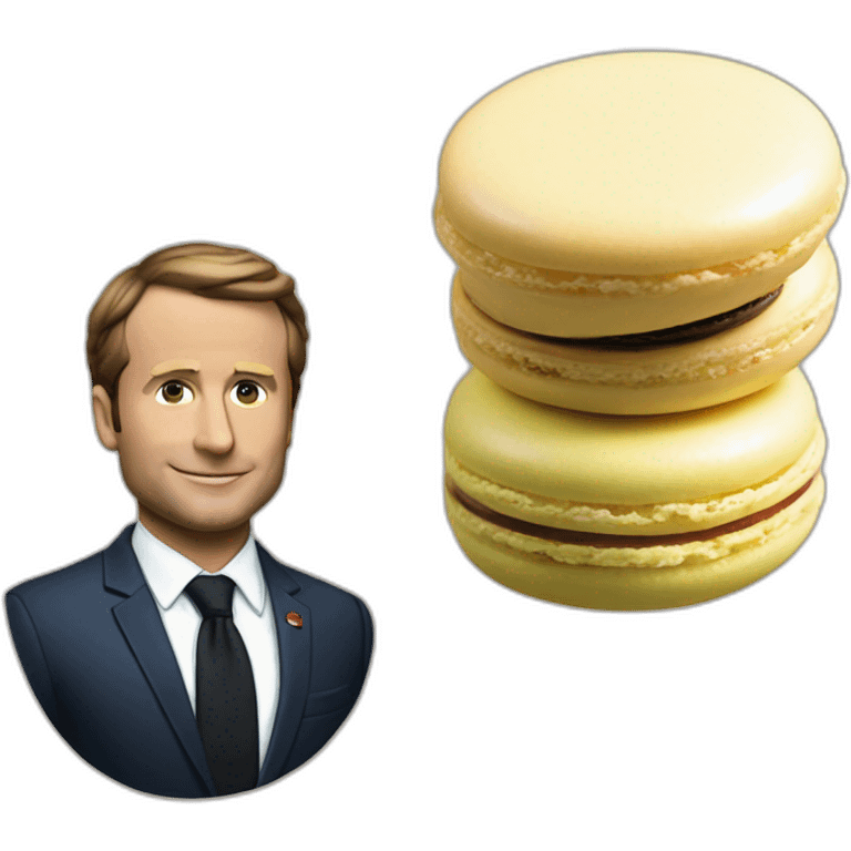 Macron on a macaron emoji