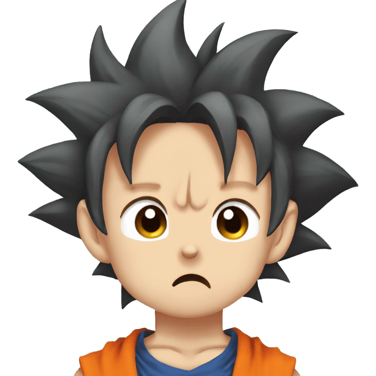 goku crying, looking cute, anime chibi style emoji