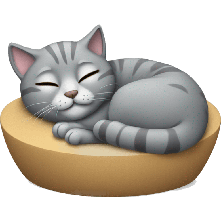 sleeping gray cat  emoji