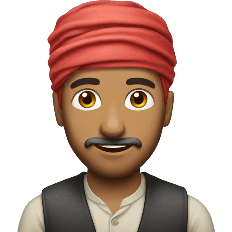 Yemeni men make him with red hire emoji