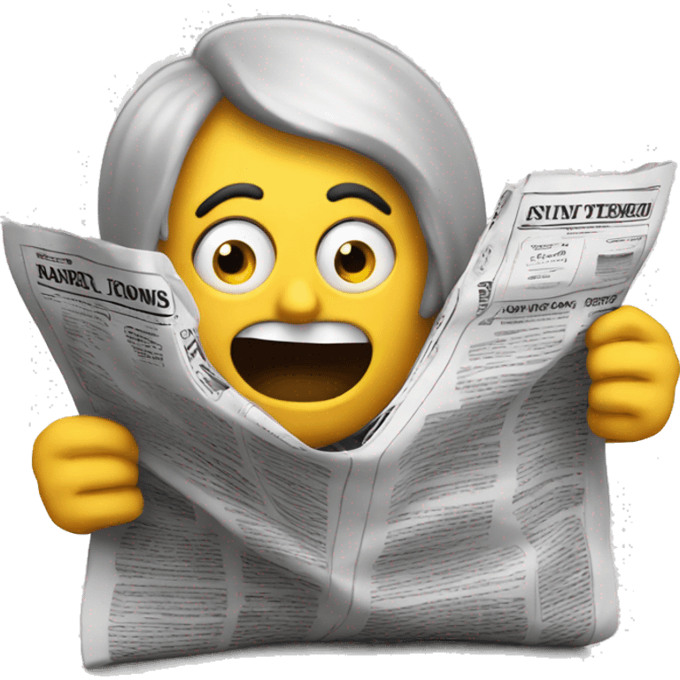 person reading shocked the newspaper emoji