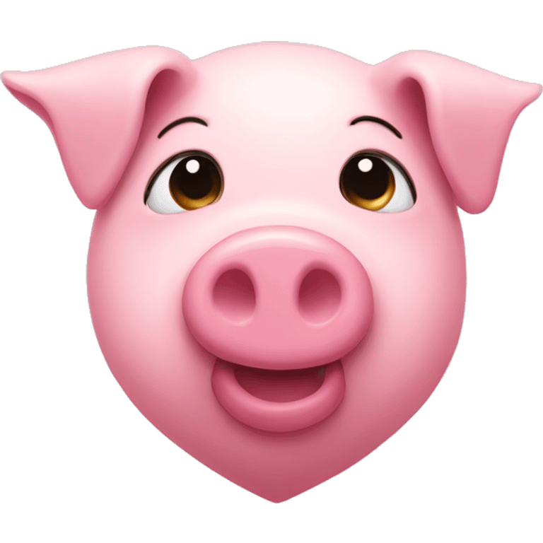 A pink heart with a pig's face emoji