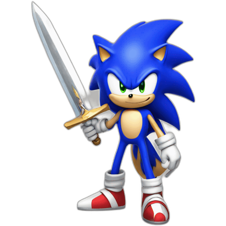 Sonic with a sword emoji