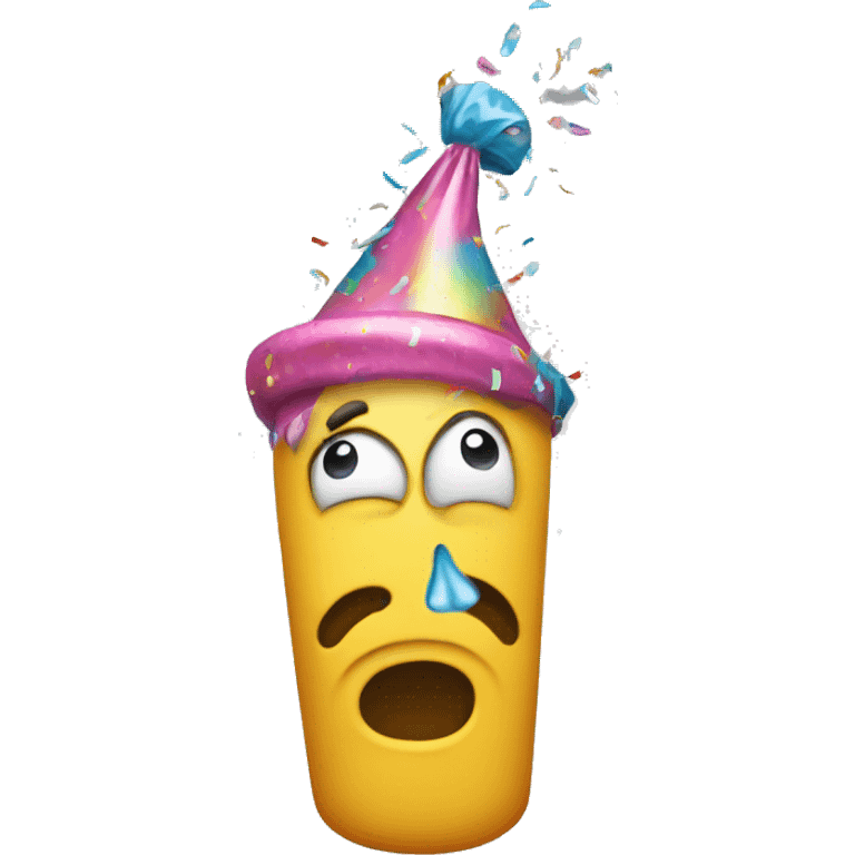 Sad party popper emoji