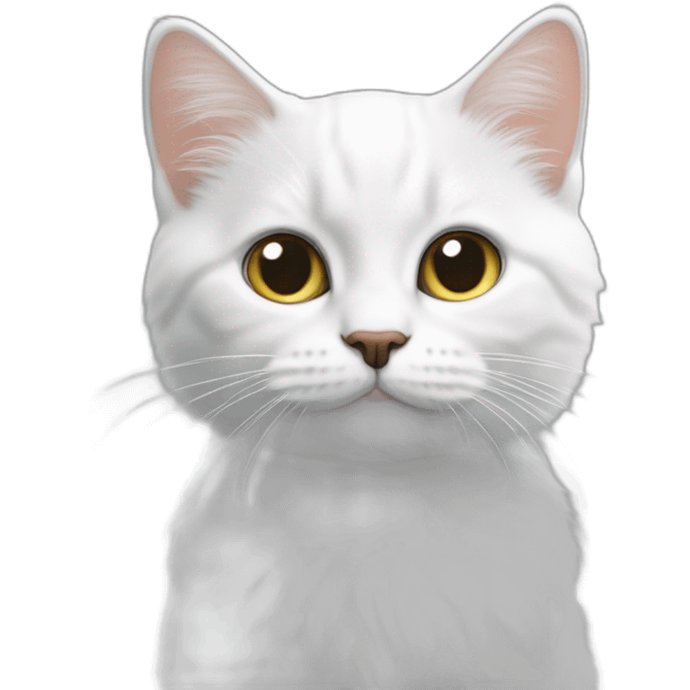 Chaton blanc avec des tâche grise emoji