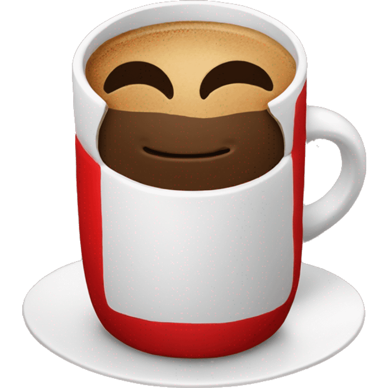 coffee with art in red mug emoji