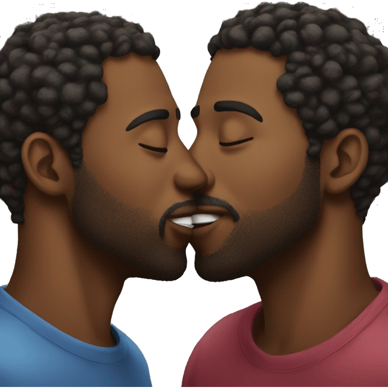 two black men kissing emoji