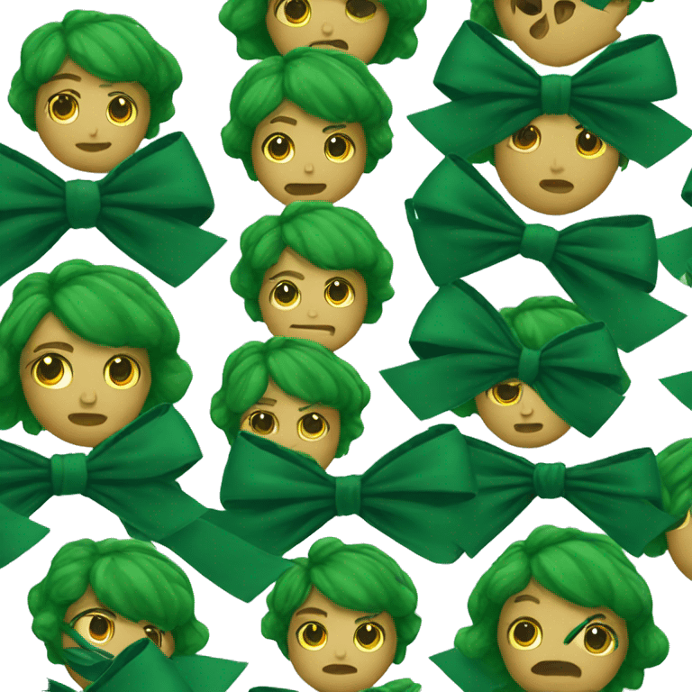 Dark green bow emoji