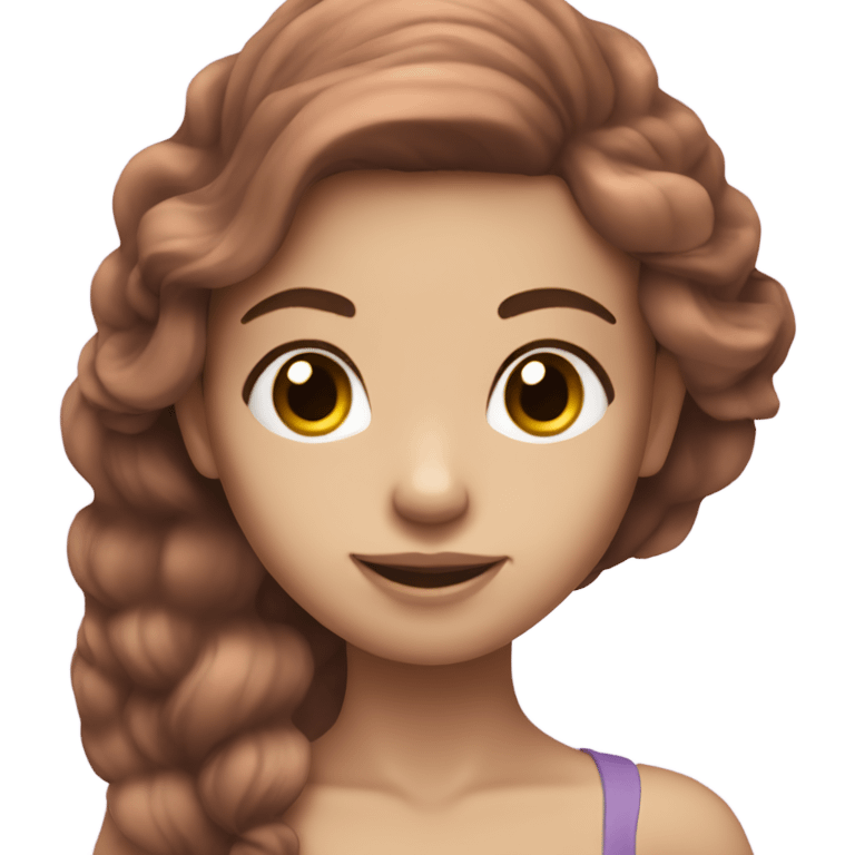 Mermaid with brown hair and eyes and tail is light purple  emoji