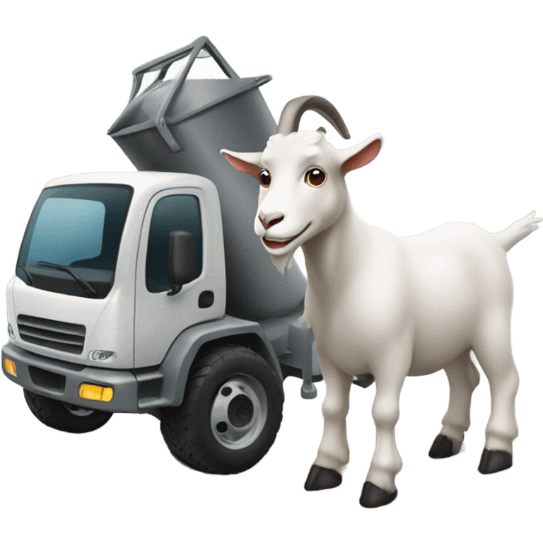 Goat with a concrete mixer emoji