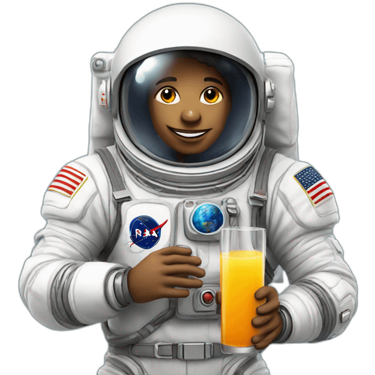 astronaut holding juice emoji