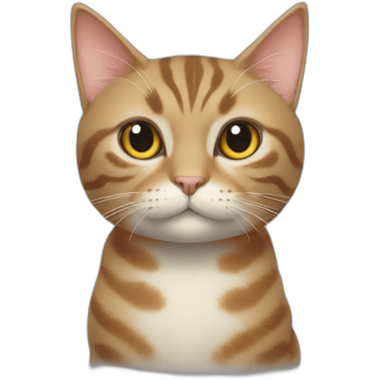 Cat with a huge aubertine emoji