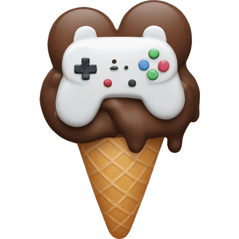 icecream with hands holding a video game controller emoji