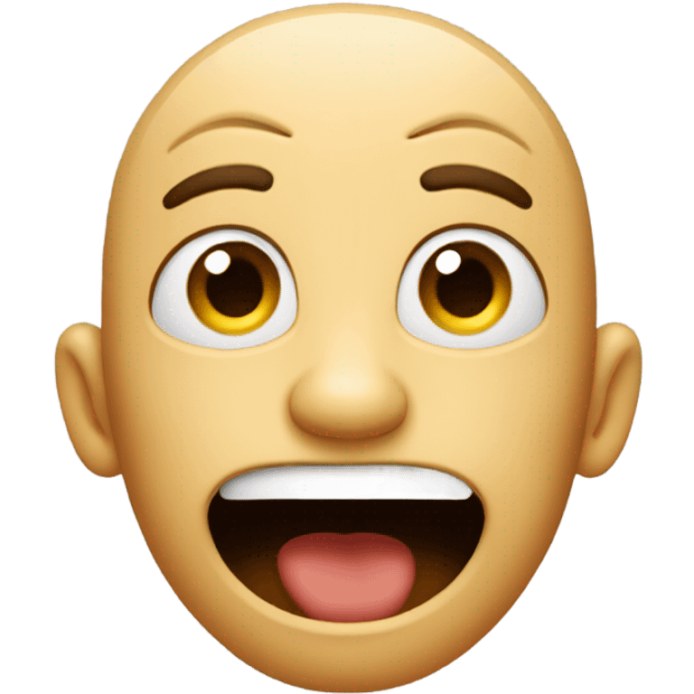 an emoji who is schoked. He has hands on head and open mouth. HIs eyes are open  emoji