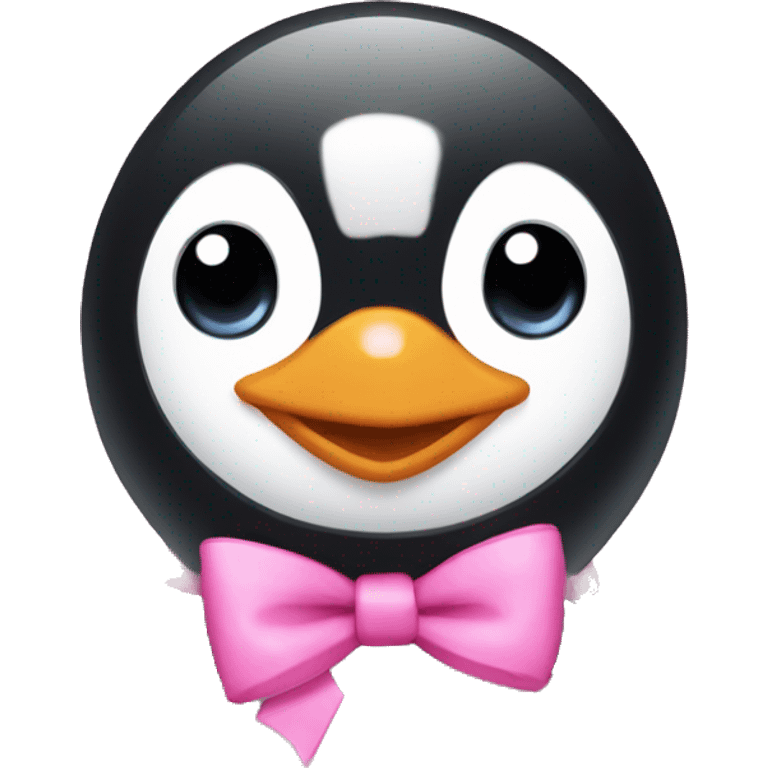 penguin with pink bows  emoji