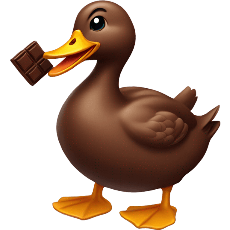 Duck eating chocolate  emoji