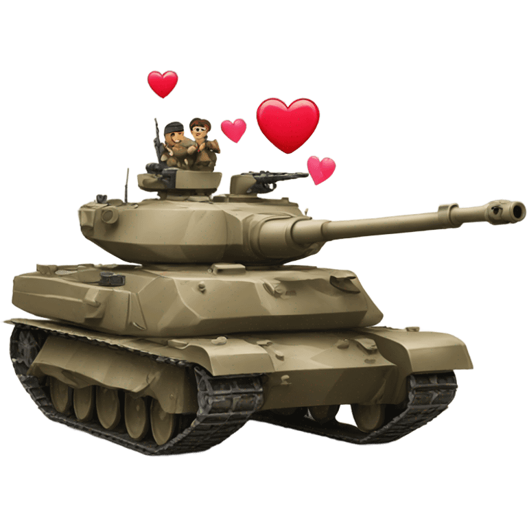 Tank shooting hearts emoji