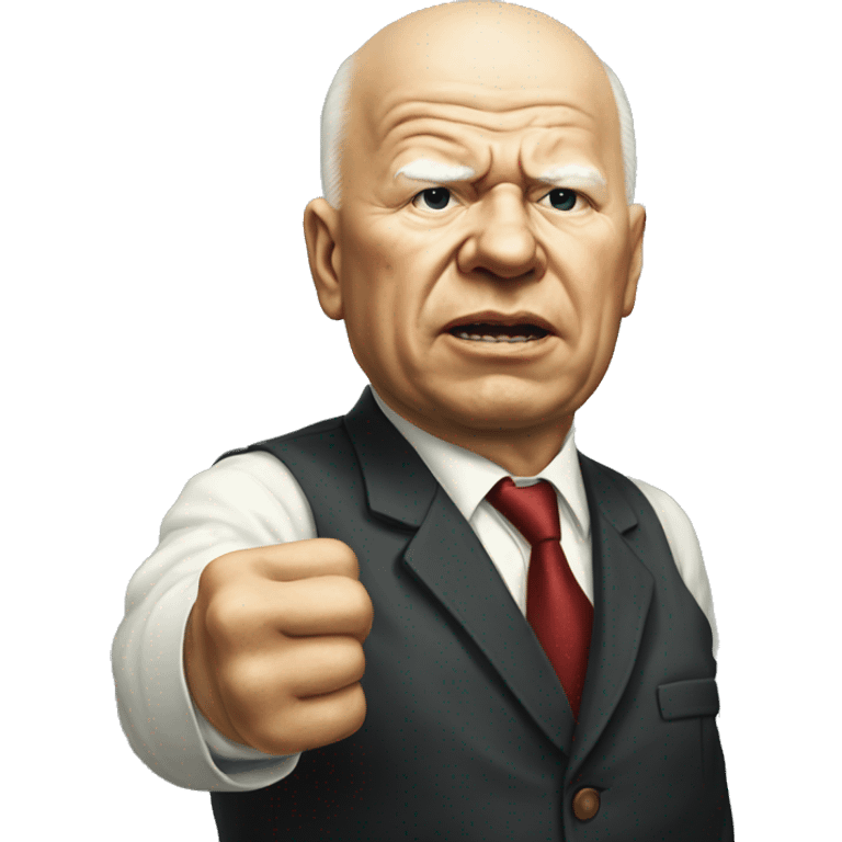 Khrushchev threatens with his fist emoji