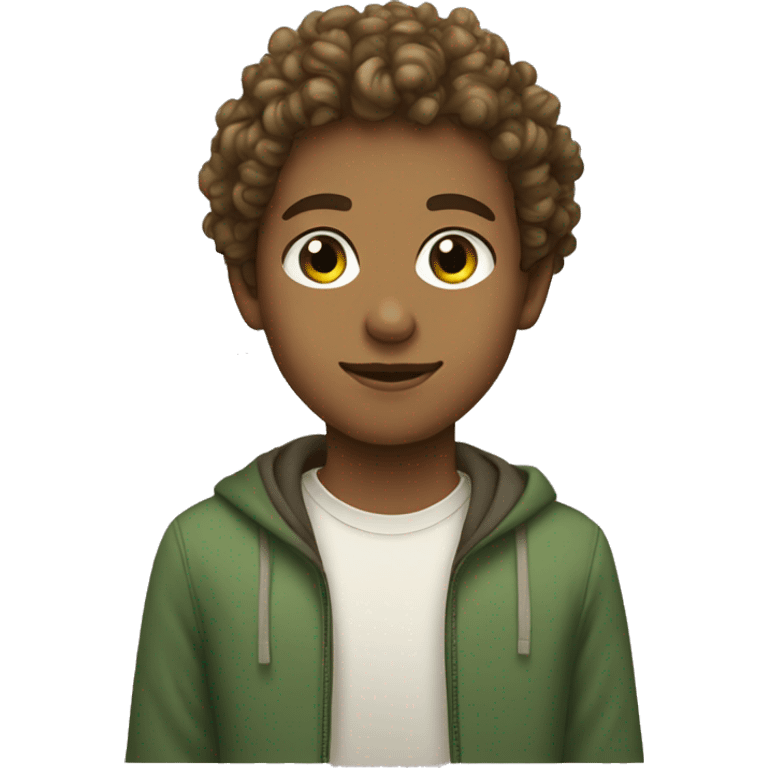 Light brown boy green eyes and brow girl with curly hair emoji