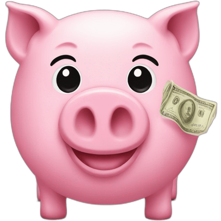 Pink pig cash emoji