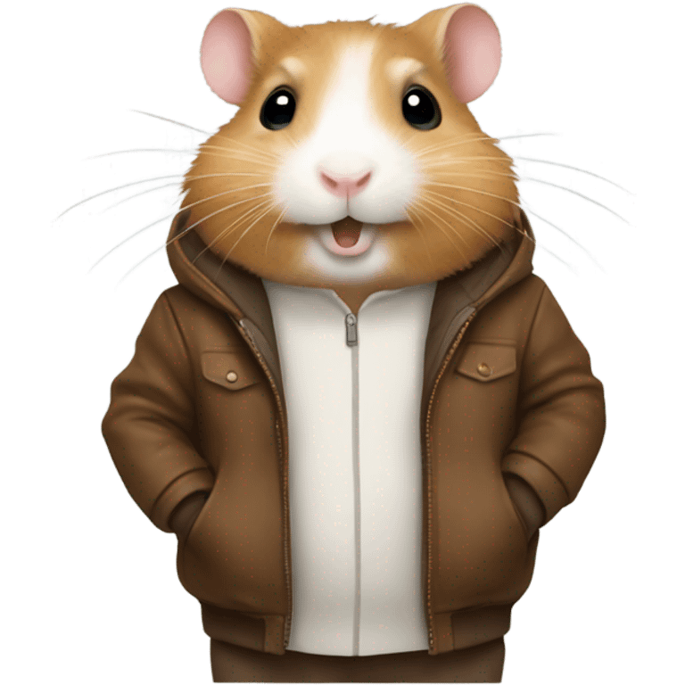 Hamster with brown jacket emoji