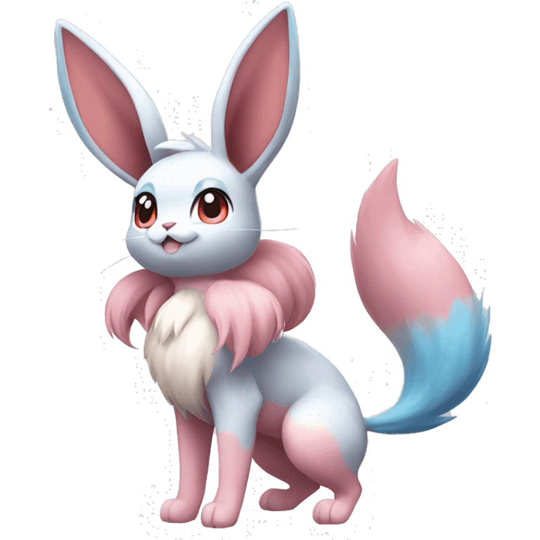 Sylveon-Eevee-Bunny-Pokémon full body emoji