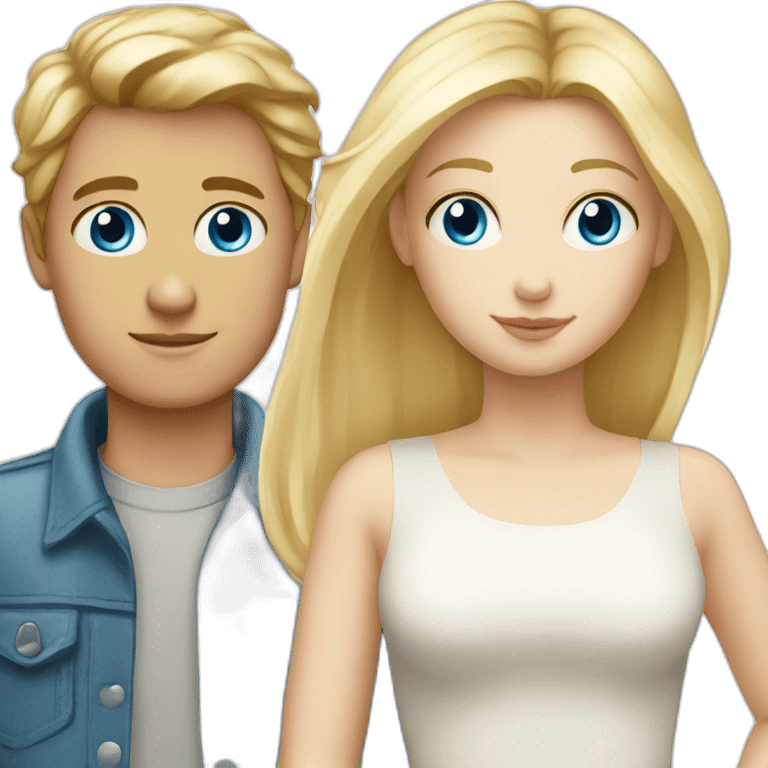 Blonde girl blue eyes and tall White boy  emoji