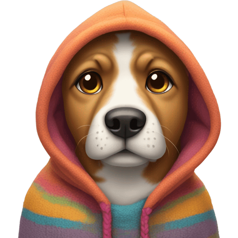 Dog wearing a hoodie emoji