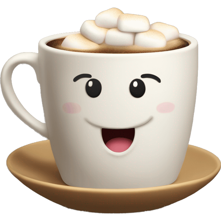 Coffee with marshmallow in a New Year's mug emoji