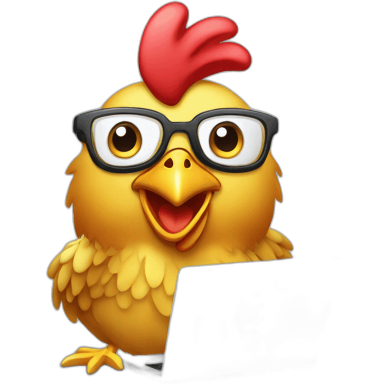 Chicken developer software with macbook emoji