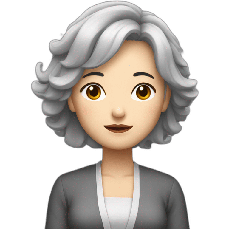 Chinese lady grey hair excise emoji