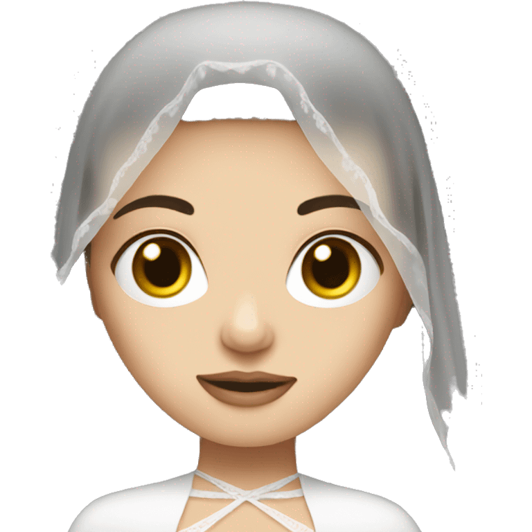 White brunette girl in veil emoji