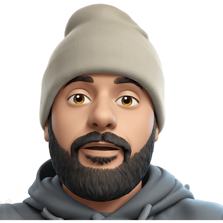 male portrait with beanie emoji