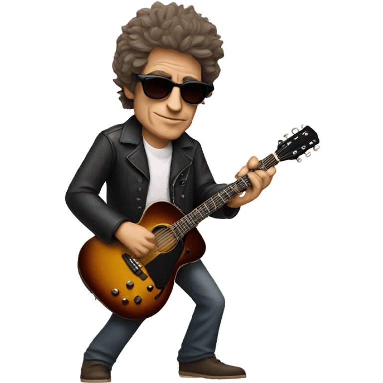 bob dylan with sunglases and guitar emoji