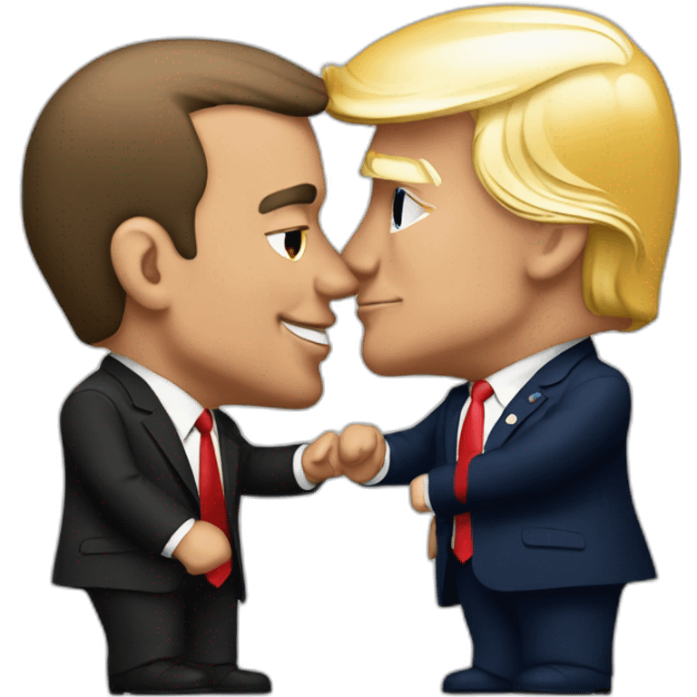 macron kiss trump emoji