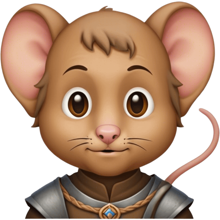 Medieval human merged with mouse facing left emoji