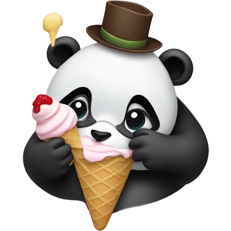 Panda eating ice cream emoji