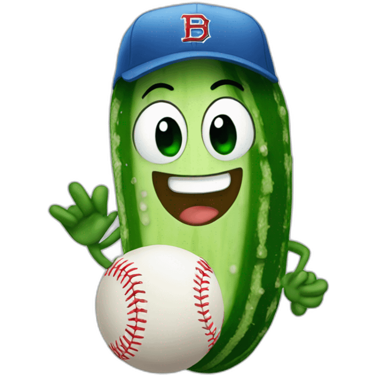 Cucumber with a baseball hat emoji