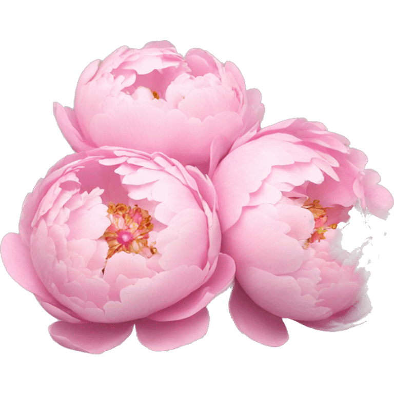 bouquet of pastel pink peonies emoji