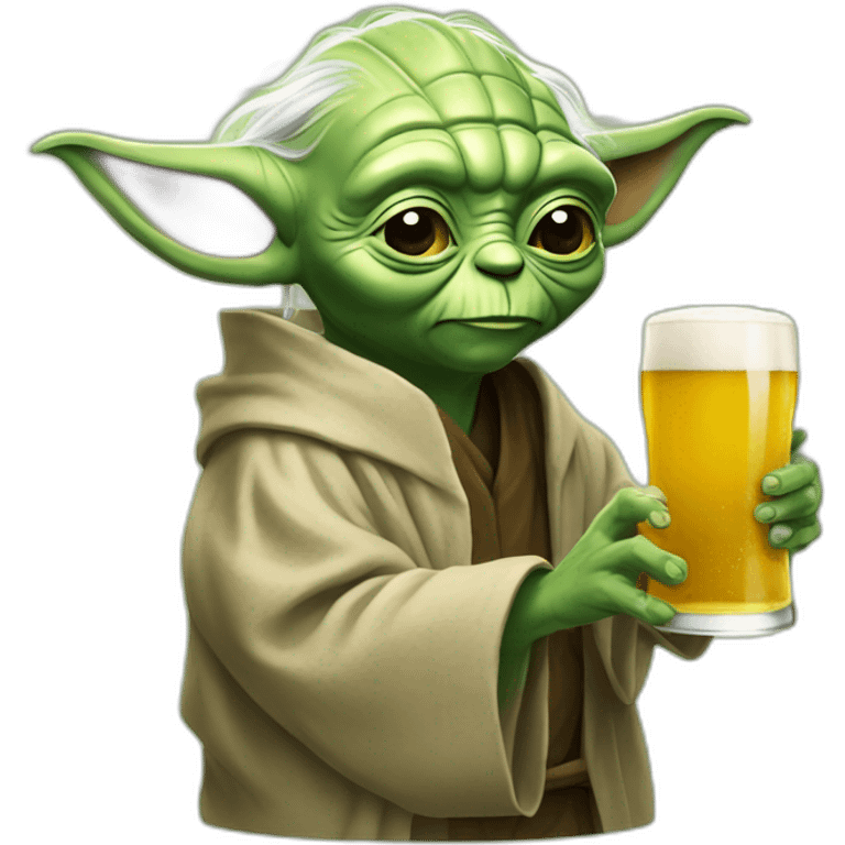 Yoda buvant une bière  emoji