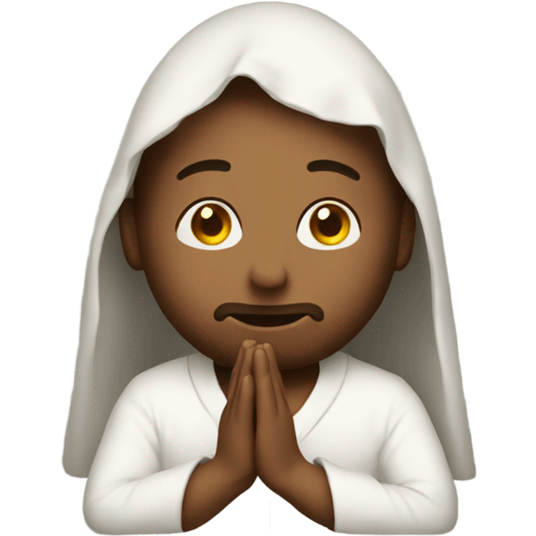 A bean praying emoji