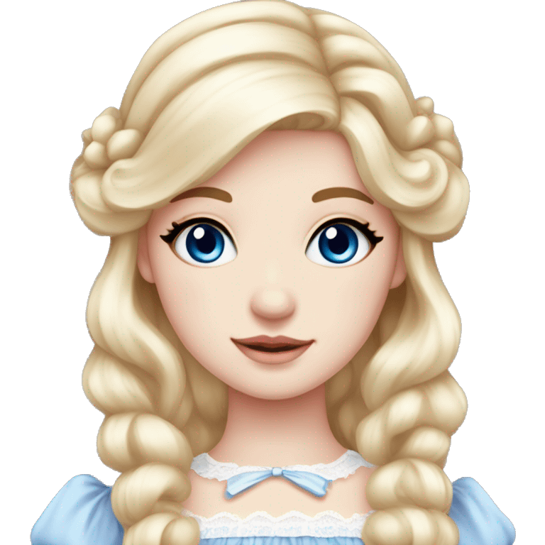 sweet lolita blond hair blue eyes white skin light pink dress emoji