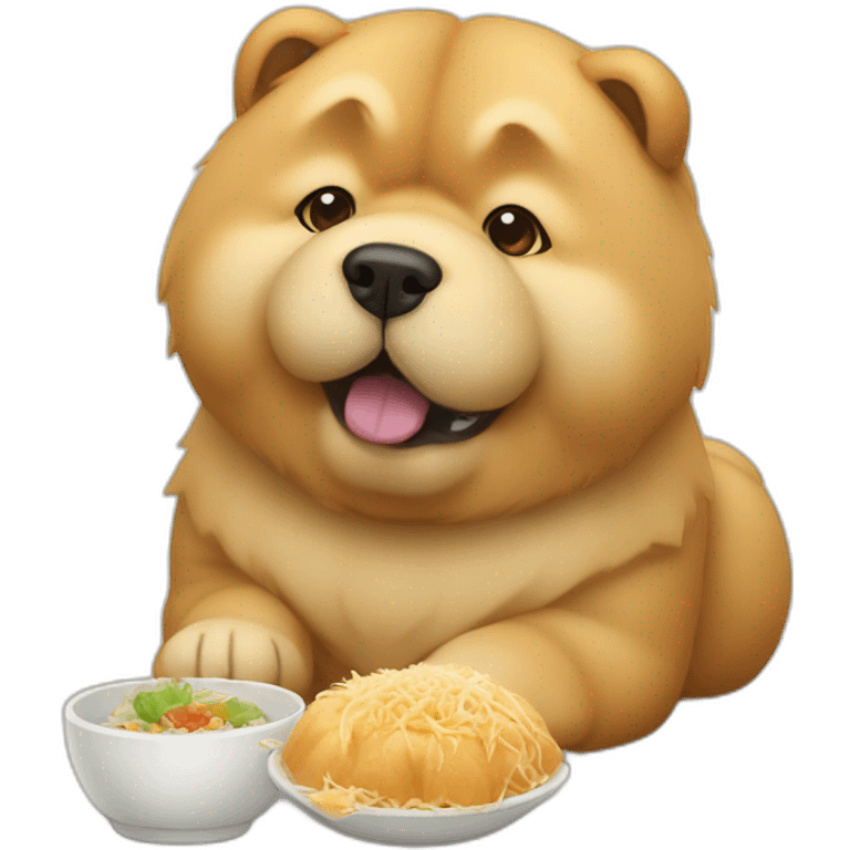 Chow Chow dog eating Baozi emoji