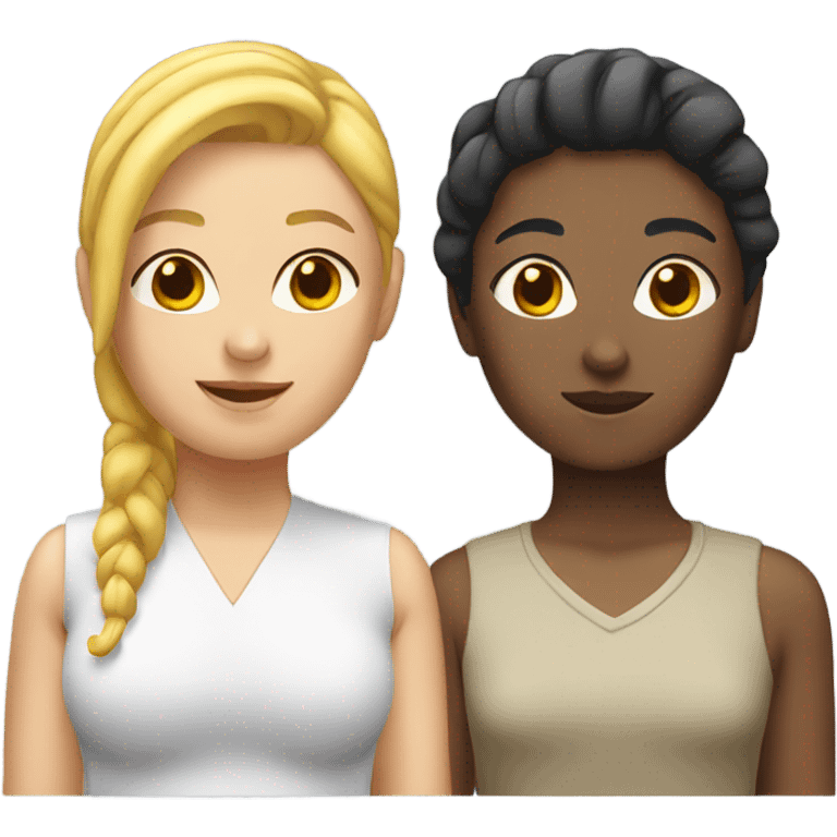 White and Asian lesbians emoji