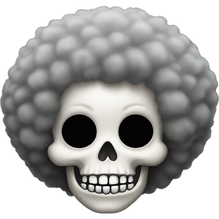 skull with afro hair emoji