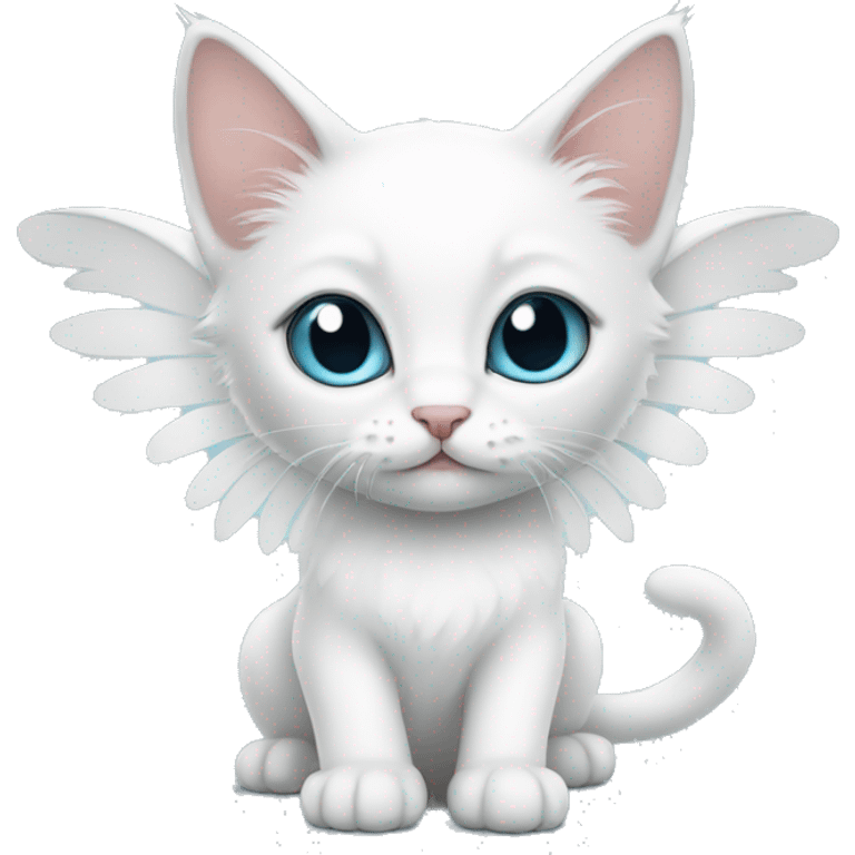 White kitten with wings  emoji