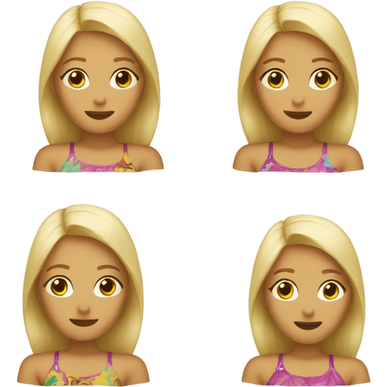 blonde and brown beach fun emoji