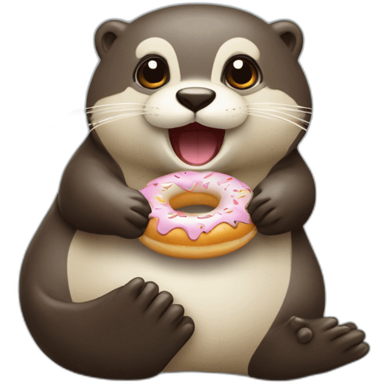 Une loutre qui mange un donut  emoji