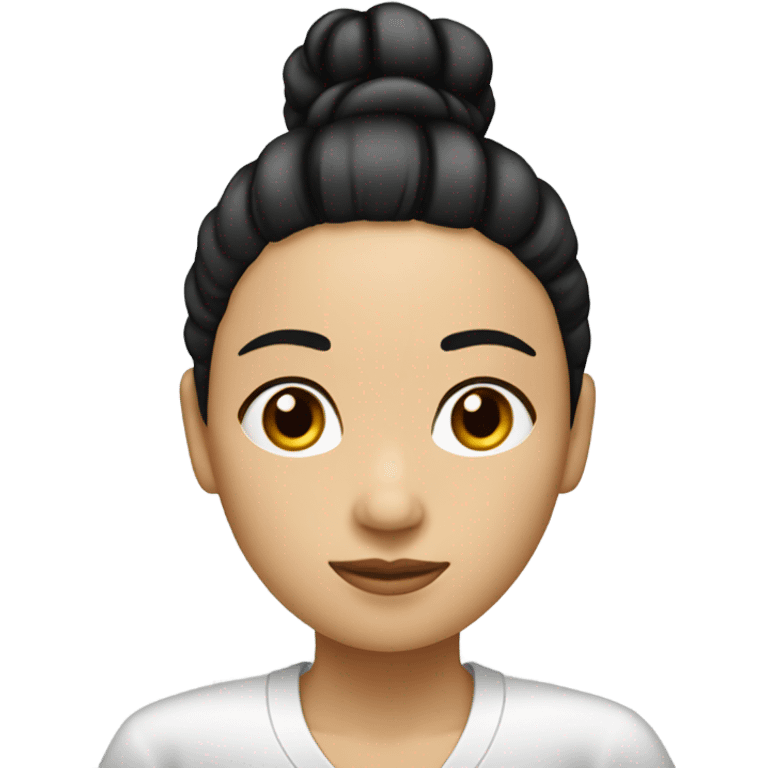 Chica china con el pelo liso, largo y negro.  emoji