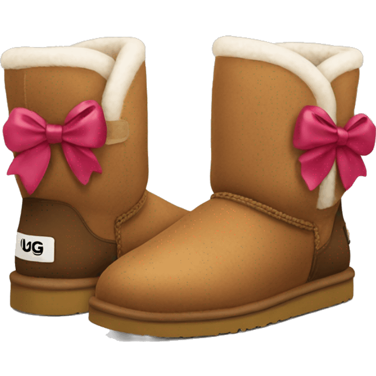 brown ugg with bows emoji